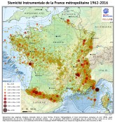 Carte Sismicite France metropolitaine 1962-2016