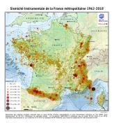 Carte Sismicite France metropolitaine 1962-2018